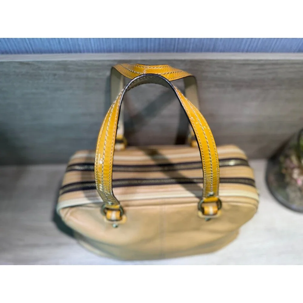 Coach Bonnie Leather Satchel in Brass/Camel/Sand